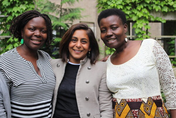 Three happy members of a workshop at Cornell University