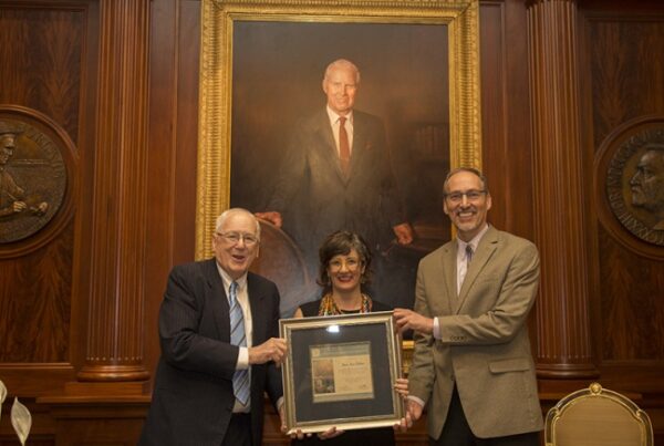 Hale Ann Tufan accepts the 2019 Norman E. Borlaug Award