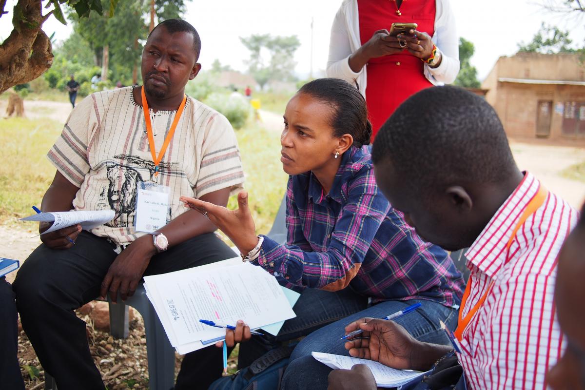 group of people in heavy discussion