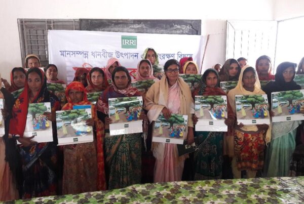 Women farmers following training