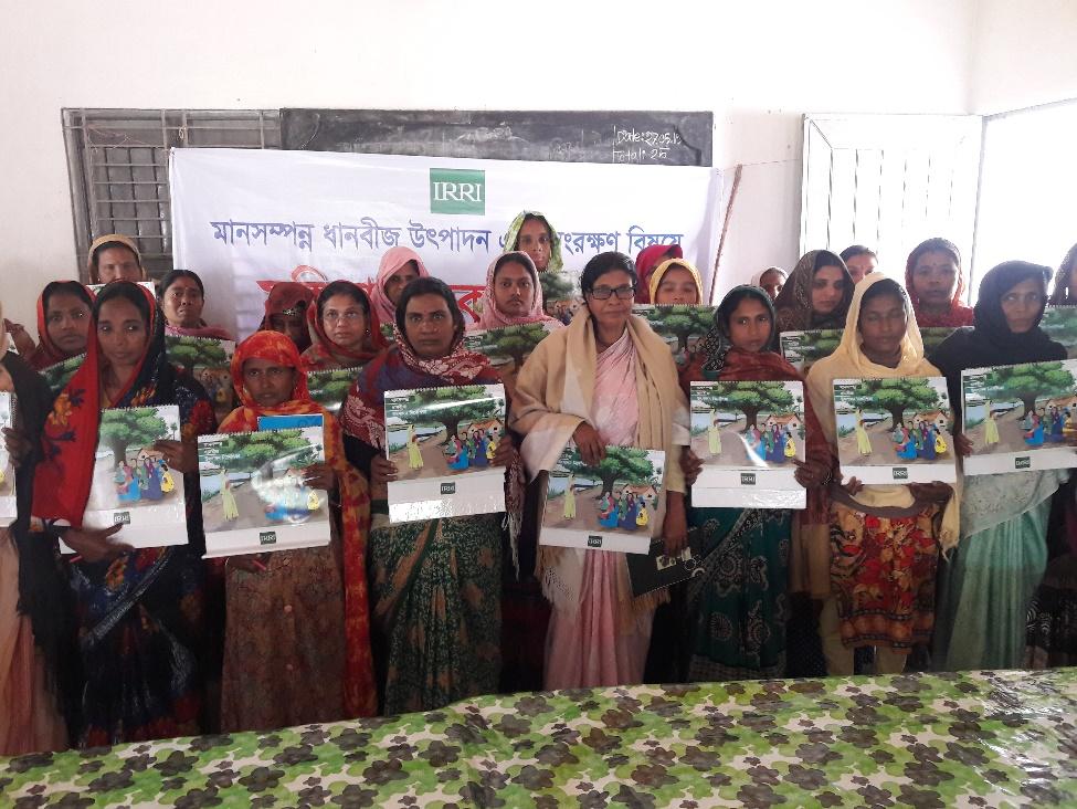 Women farmers following training